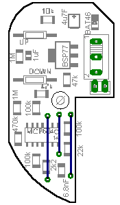 Bestückungsplan des Taschenlampendimmers